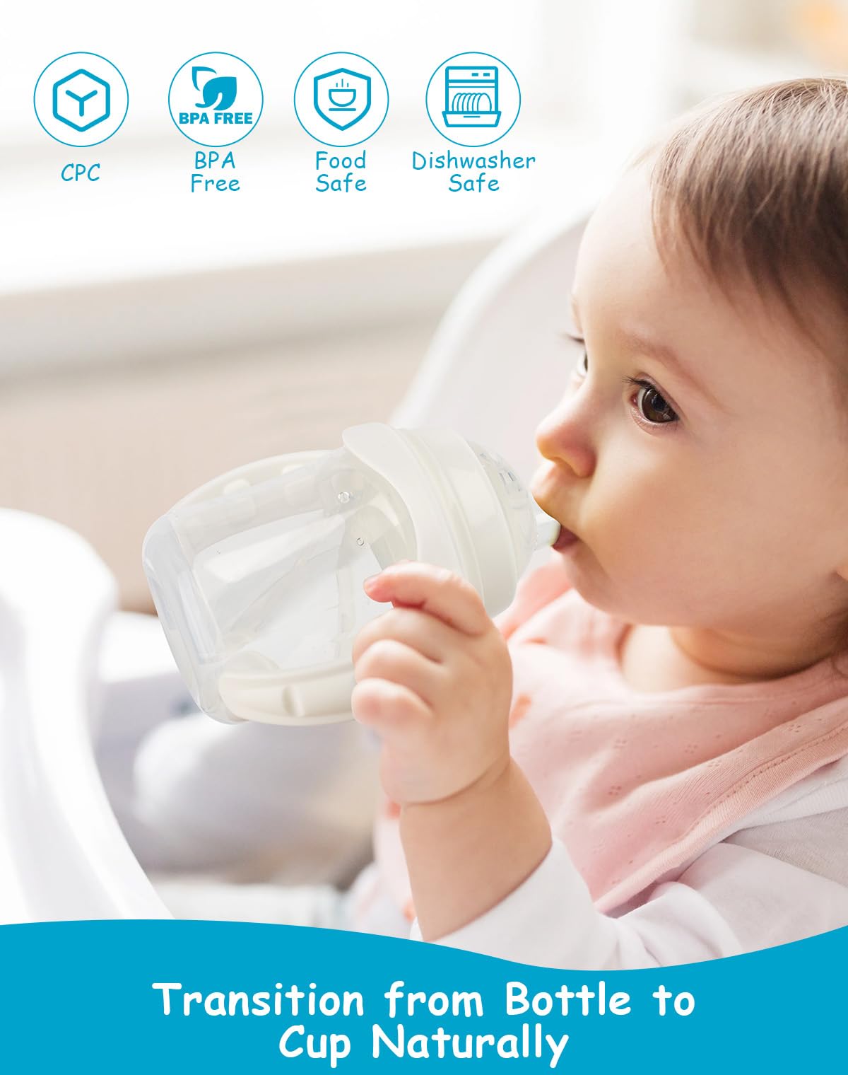 XUNICUTE leak-proof spout reduces spills during transitions
