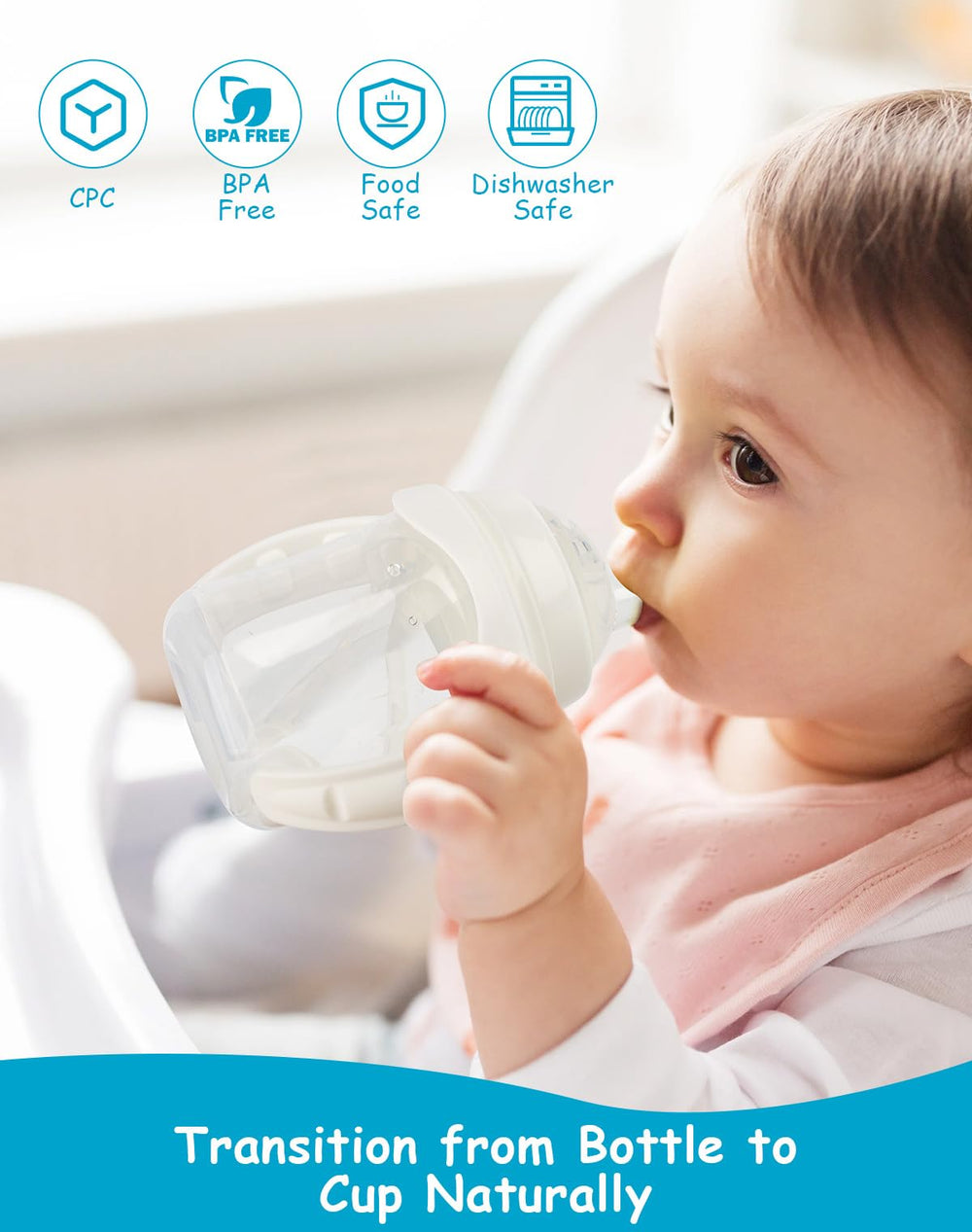 XUNICUTE leak-proof spout reduces spills during transitions