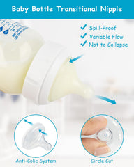 XUNICUTE Level 1 nipple on Dr. Brown's wide-neck bottle for easy feeding.