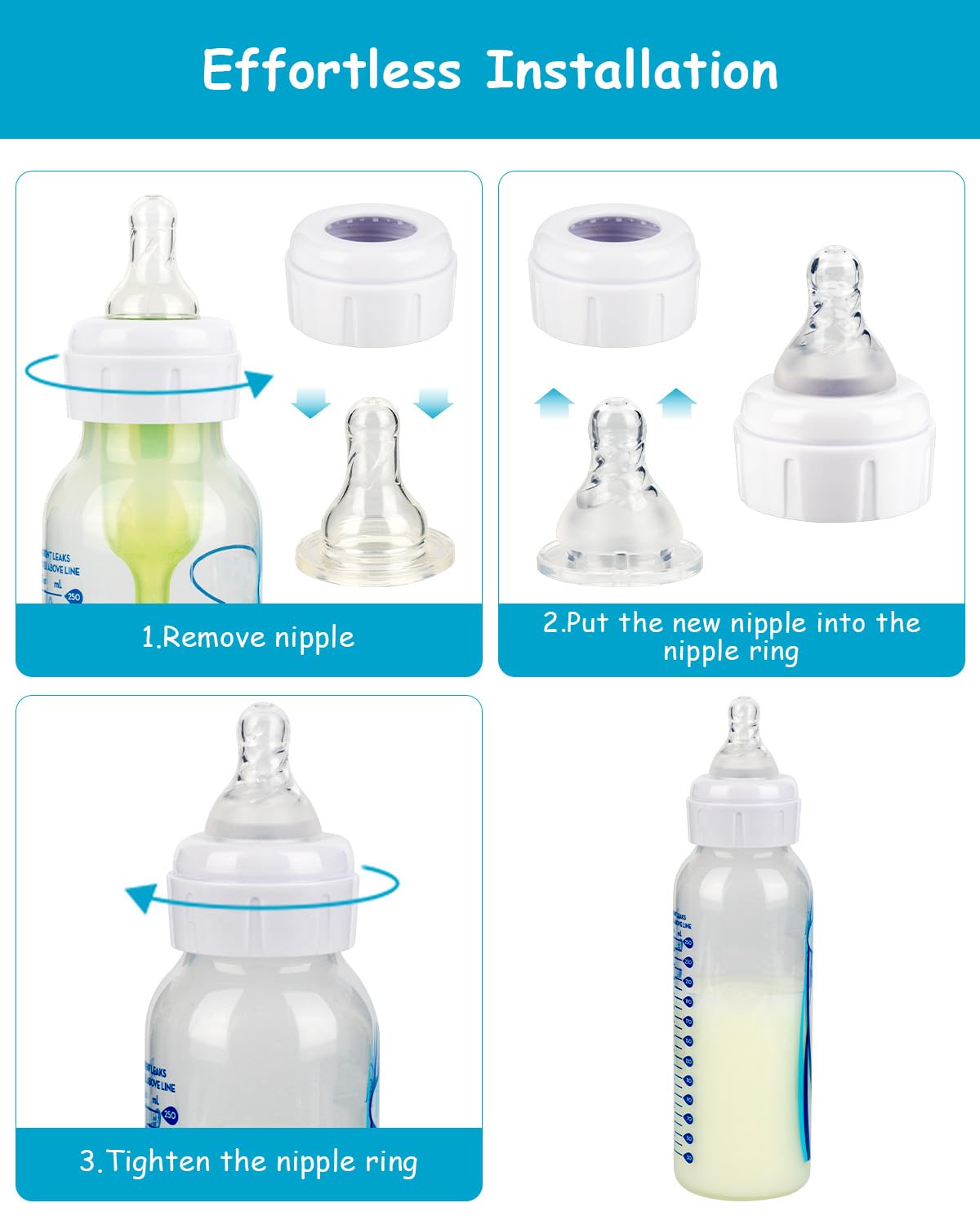 XUNICUTE compatible with Dr. Brown’s Natural Narrow bottles for easy upgrades