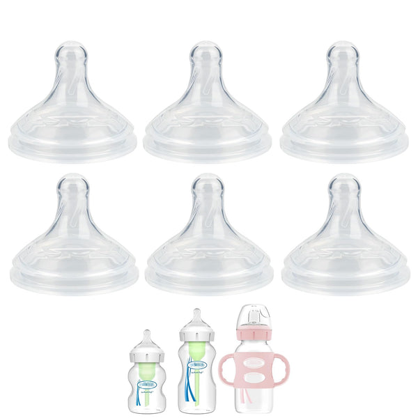 XUNICUTE silicone nipple for Dr. Brown's wide-neck bottles with Level 3 flow for 6 months and up.