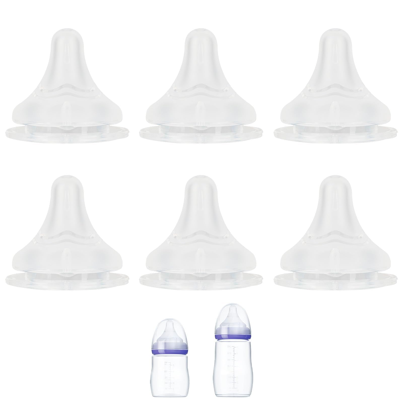 XUNICUTE silicone nipple fast-flow for Lansinoh bottle supports steady feeding