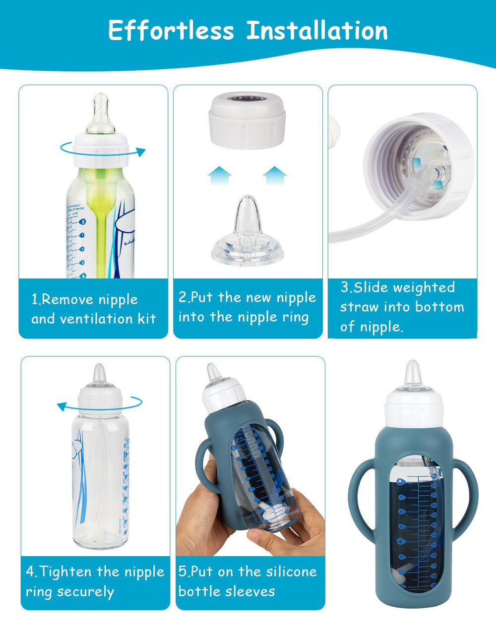 XUNICUTE soft spout nipples offer gentle mouth feel for beginners