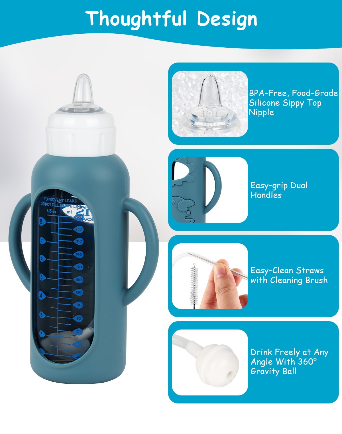XUNICUTE straw cleaning brushes keep spouts clean and ready for use