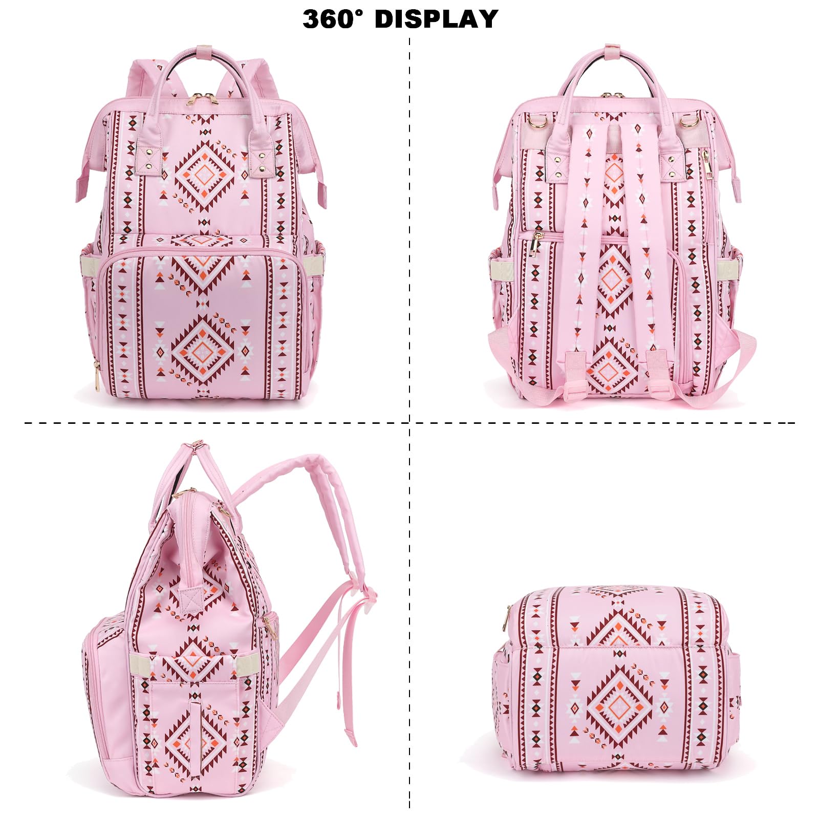 Xunteny diaper bag backpack uses waterproof fabric for easy wipe-clean maintenance.