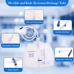 Xuonfee catheter bag with 48-inch tube for flexible drainage and reach.
