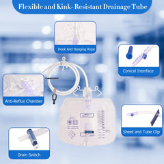 XUONFEE catheter bag clip and hanging setup for easy bedside positioning