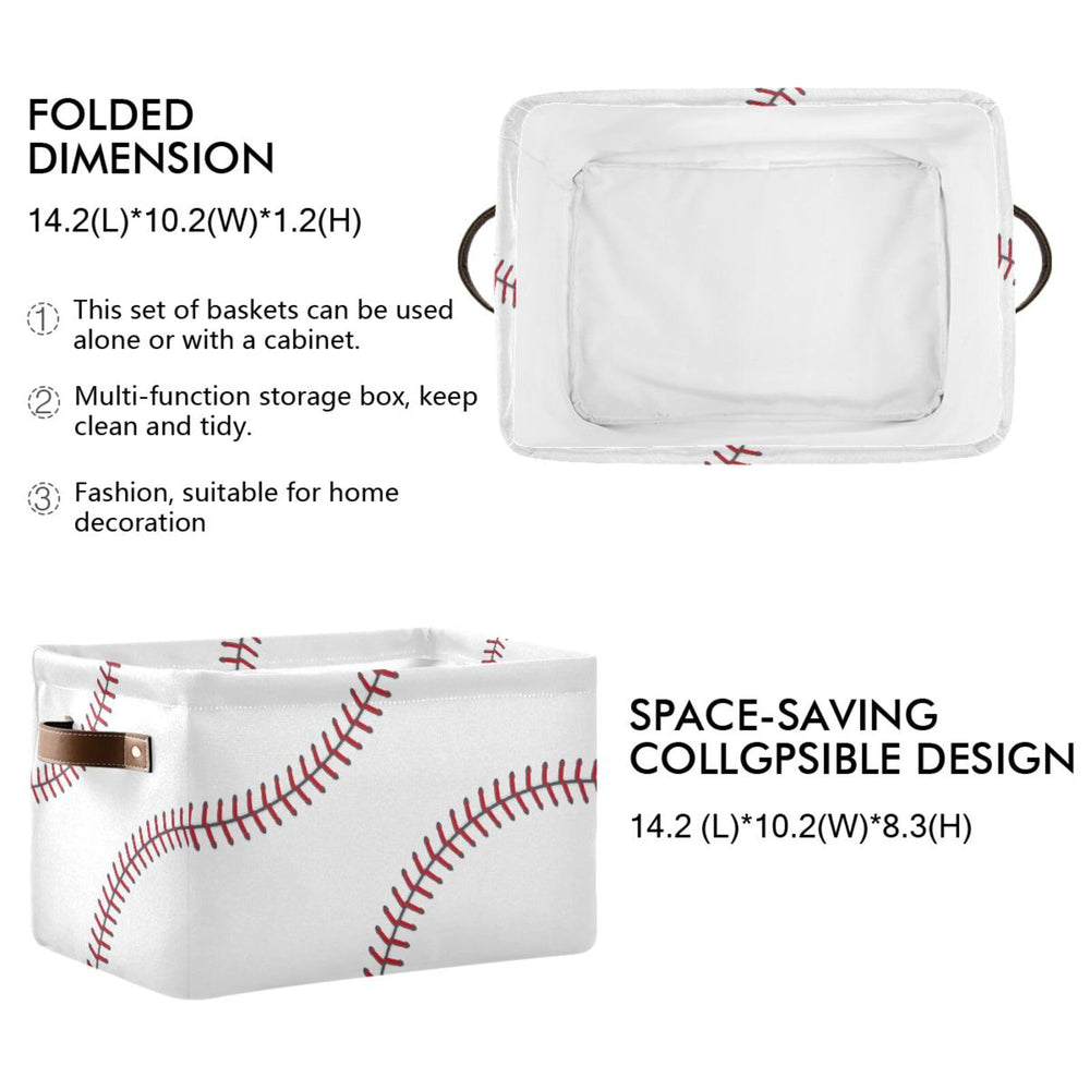 XUWU canvas storage bin with sturdy PU leather handles for portable use