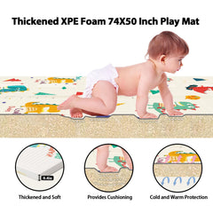 XVISHX double-sided pattern with animals stimulates curiosity during play