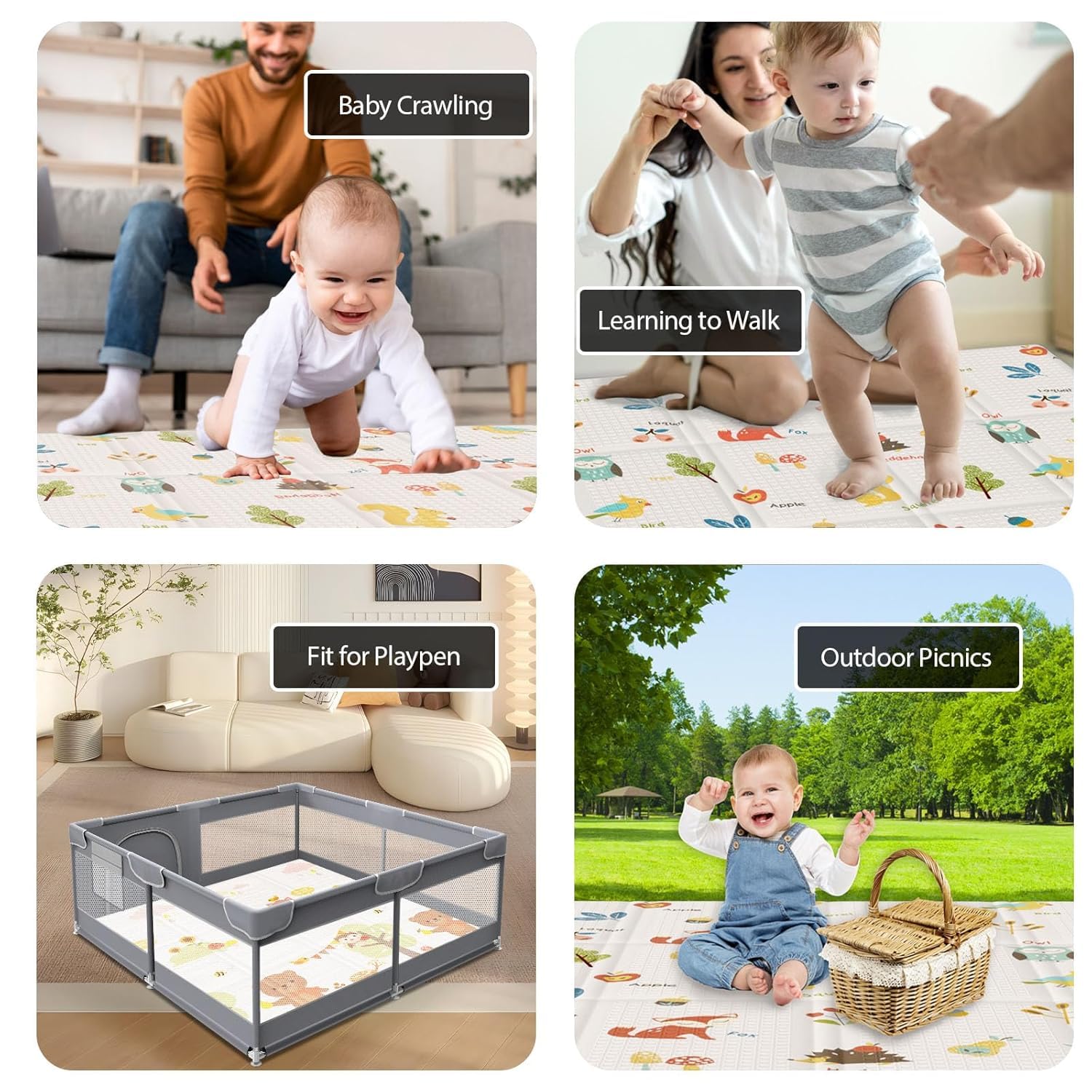 Folded XVISHX baby play mat showing portable storage