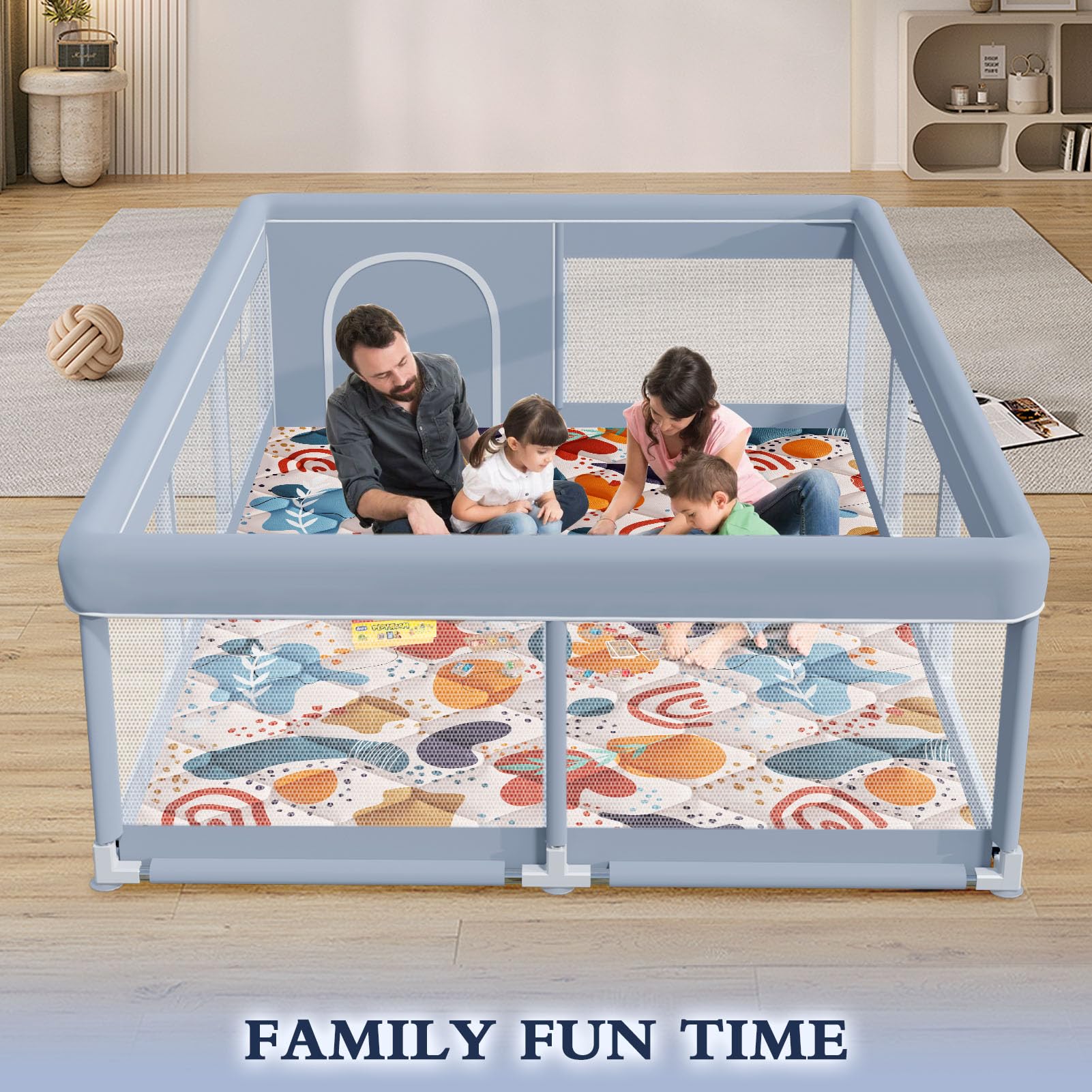 XVISHX playpen outdoors demonstrates versatile space for indoor or outdoor fun.