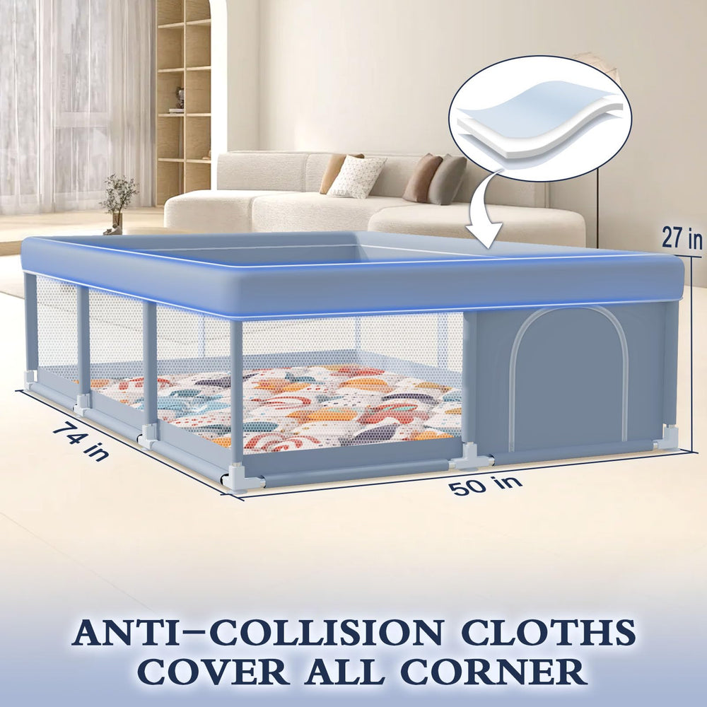 XVISHX 74x50 side angle shows easy access for toddlers and caregivers.