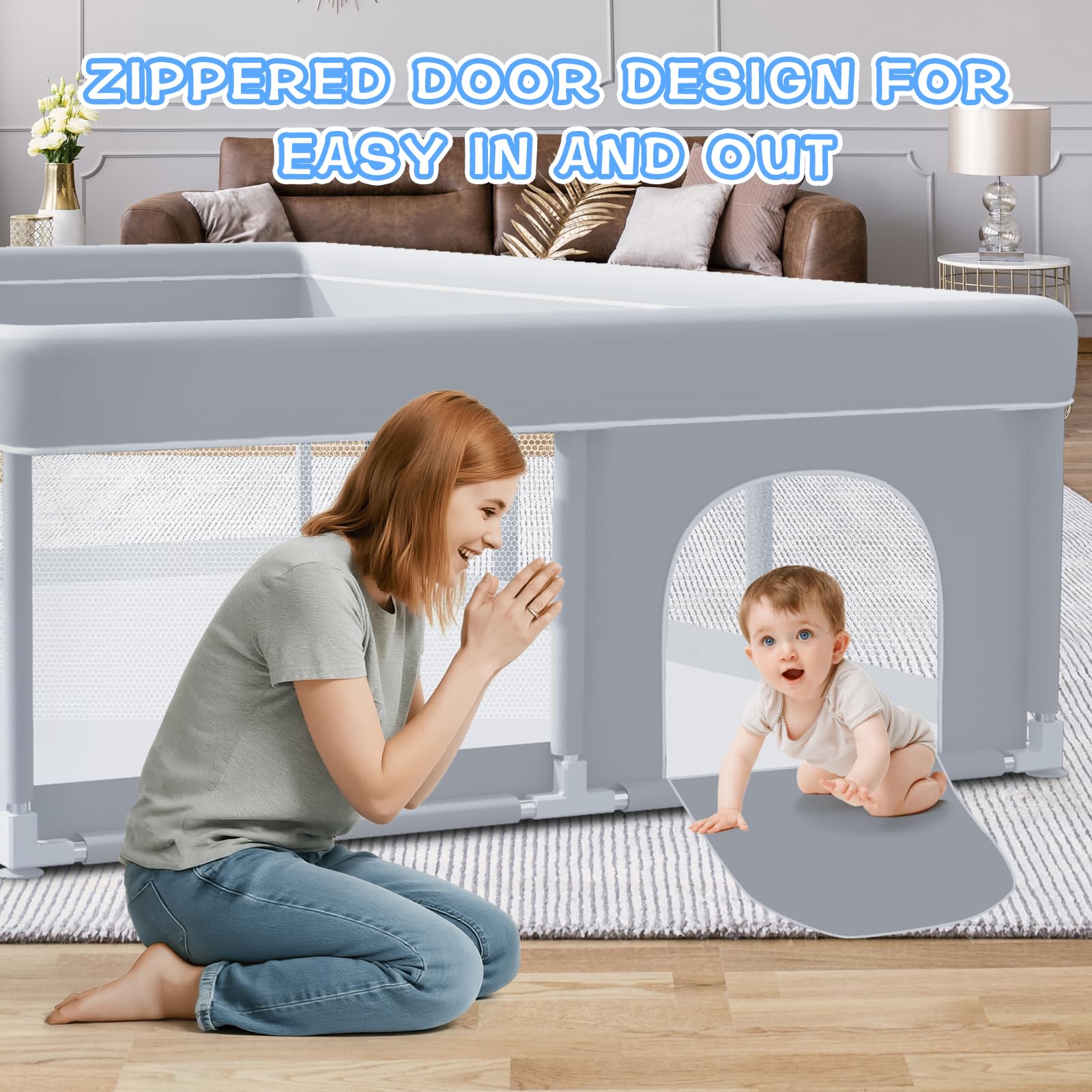 Compact storage of XVISHX baby playpen when disassembled