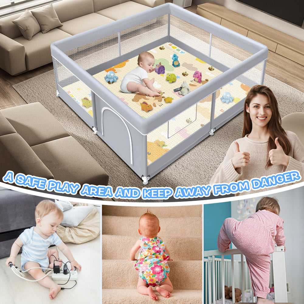 XVISHX quick-assemble playpen you can take apart in minutes.