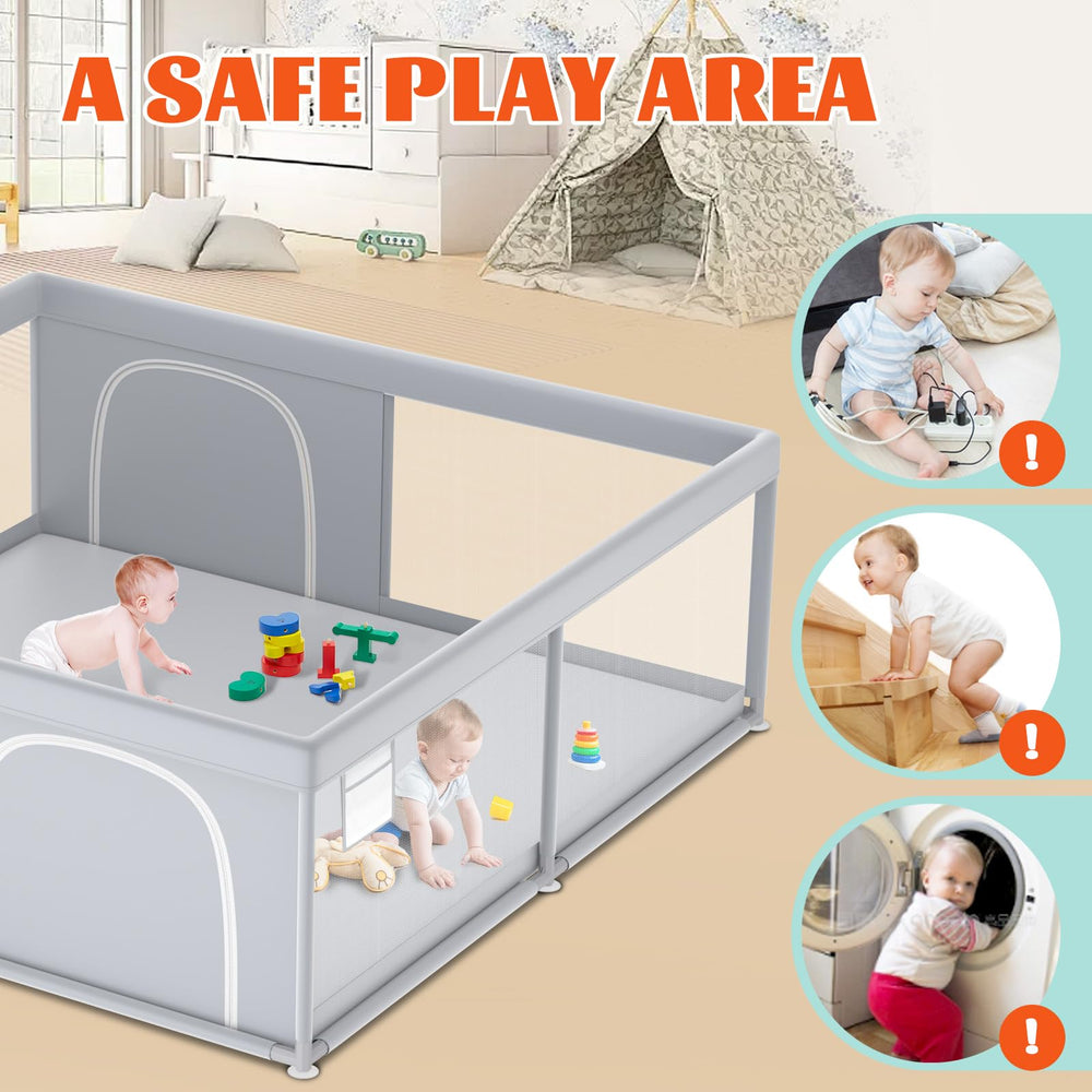 XVISHX Playpen easy-assembly for quick setup without tools