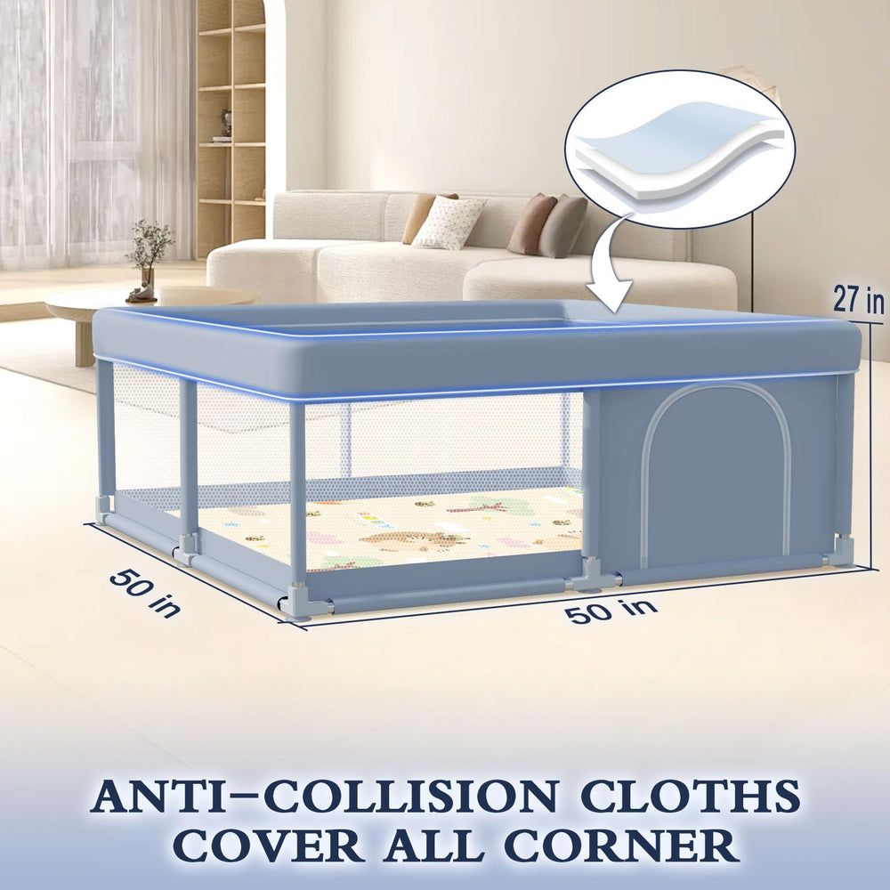 XVISHX playpen fabric closeup skin friendly material for toddlers.