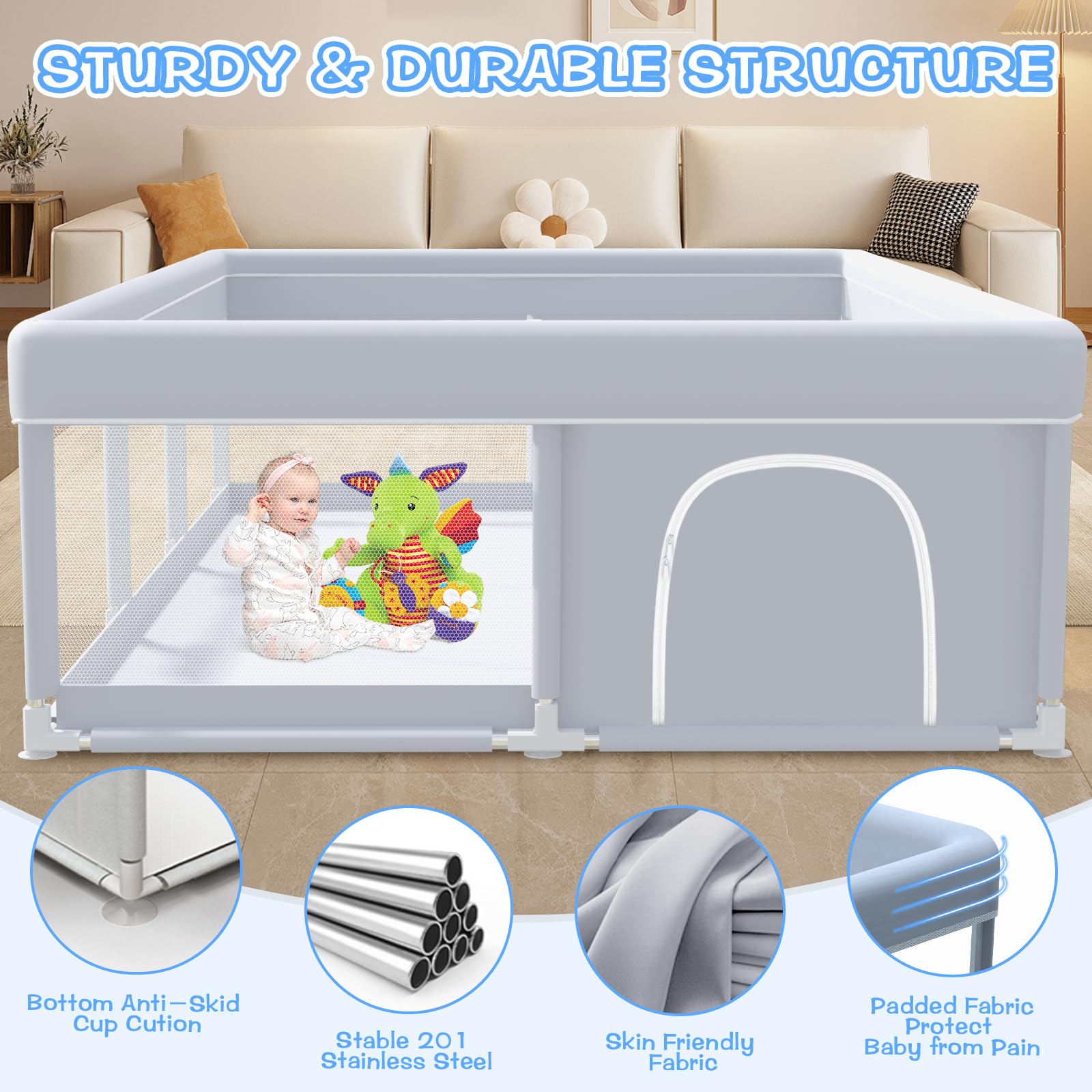 Indoors and outdoors setup with XVISHX playpen