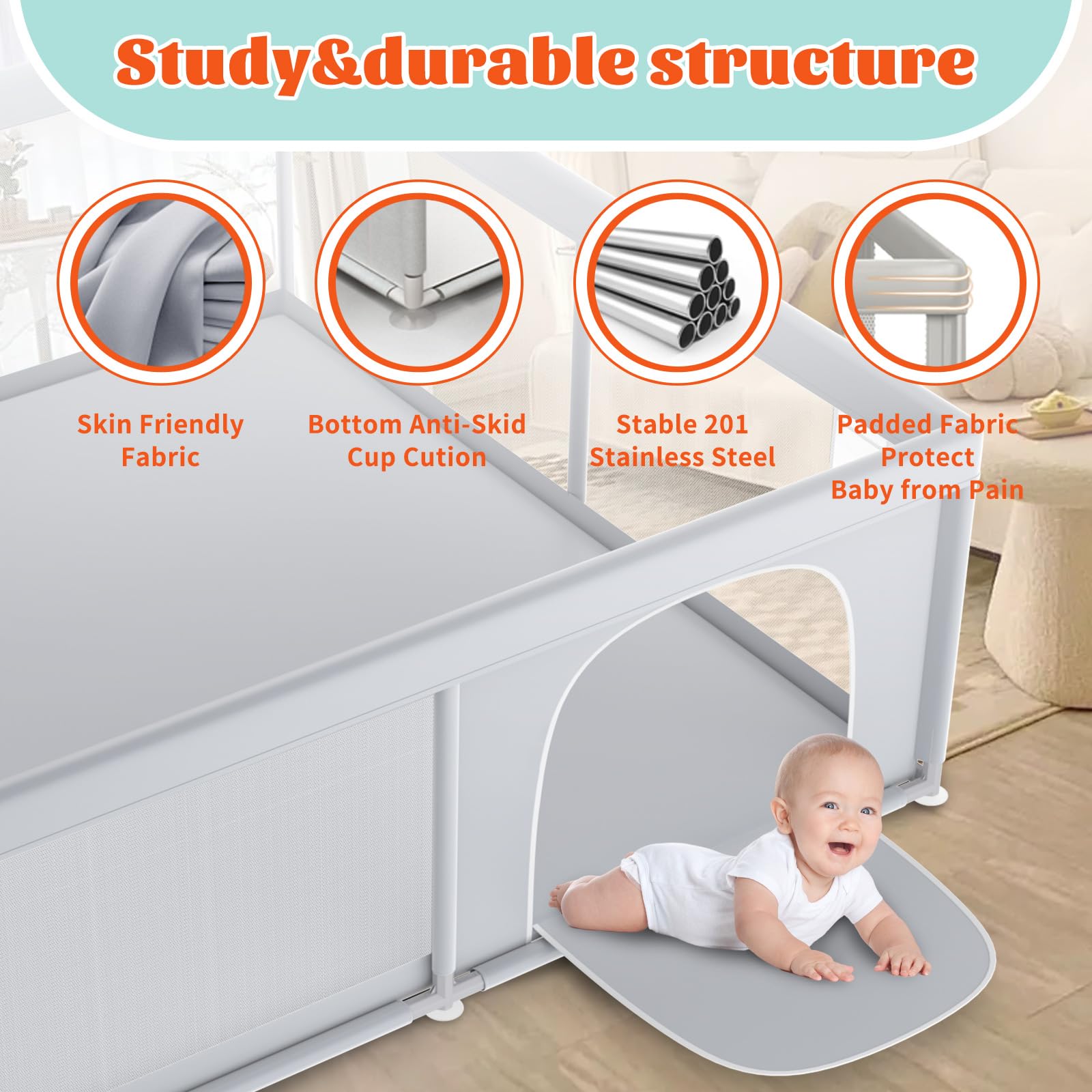 XVISHX Playpen suitable for indoor and outdoor use