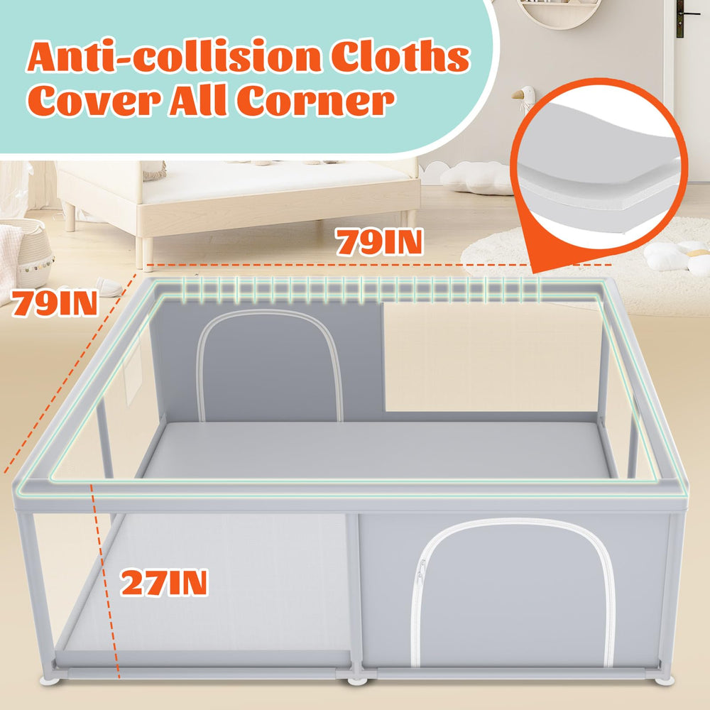 XVISHX Playpen non-slip cups keep base secure during play
