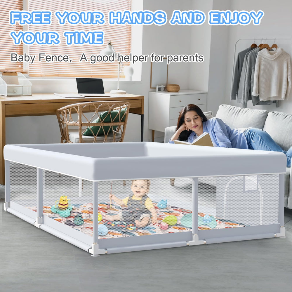 XVISHX baby playpen suitable for indoor and outdoor use.