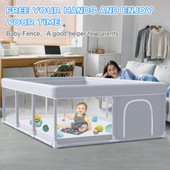 XVISHX playpen used outdoors in a garden setting