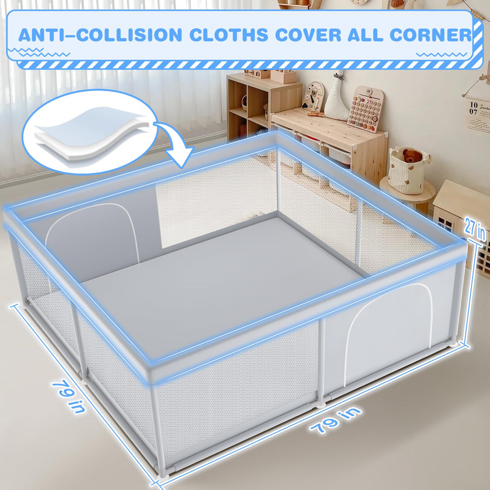 XVISHX baby playpen portable storage makes travel easy