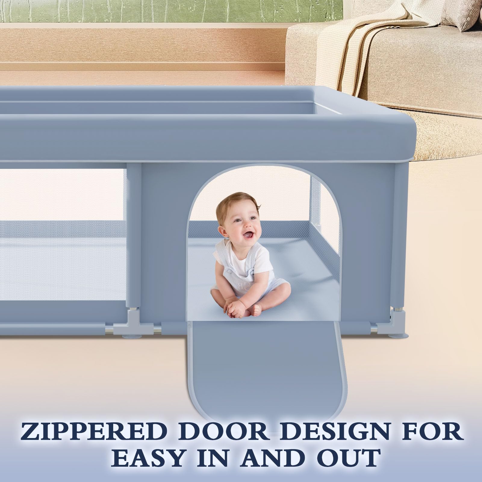 XVISHX generous 50x50 inch space accommodates siblings and toys.