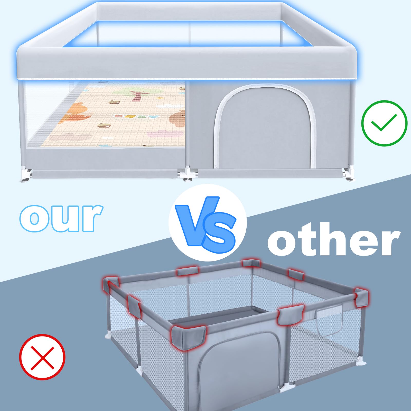 XVISHX waterproof fabric simplifies spill cleanup during play sessions.