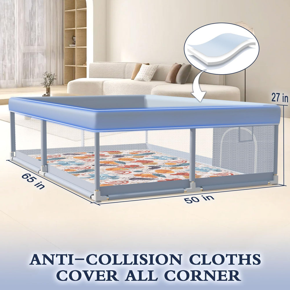 XVISHX easy-assembly portable playpen offers tool-free setup for quick use.