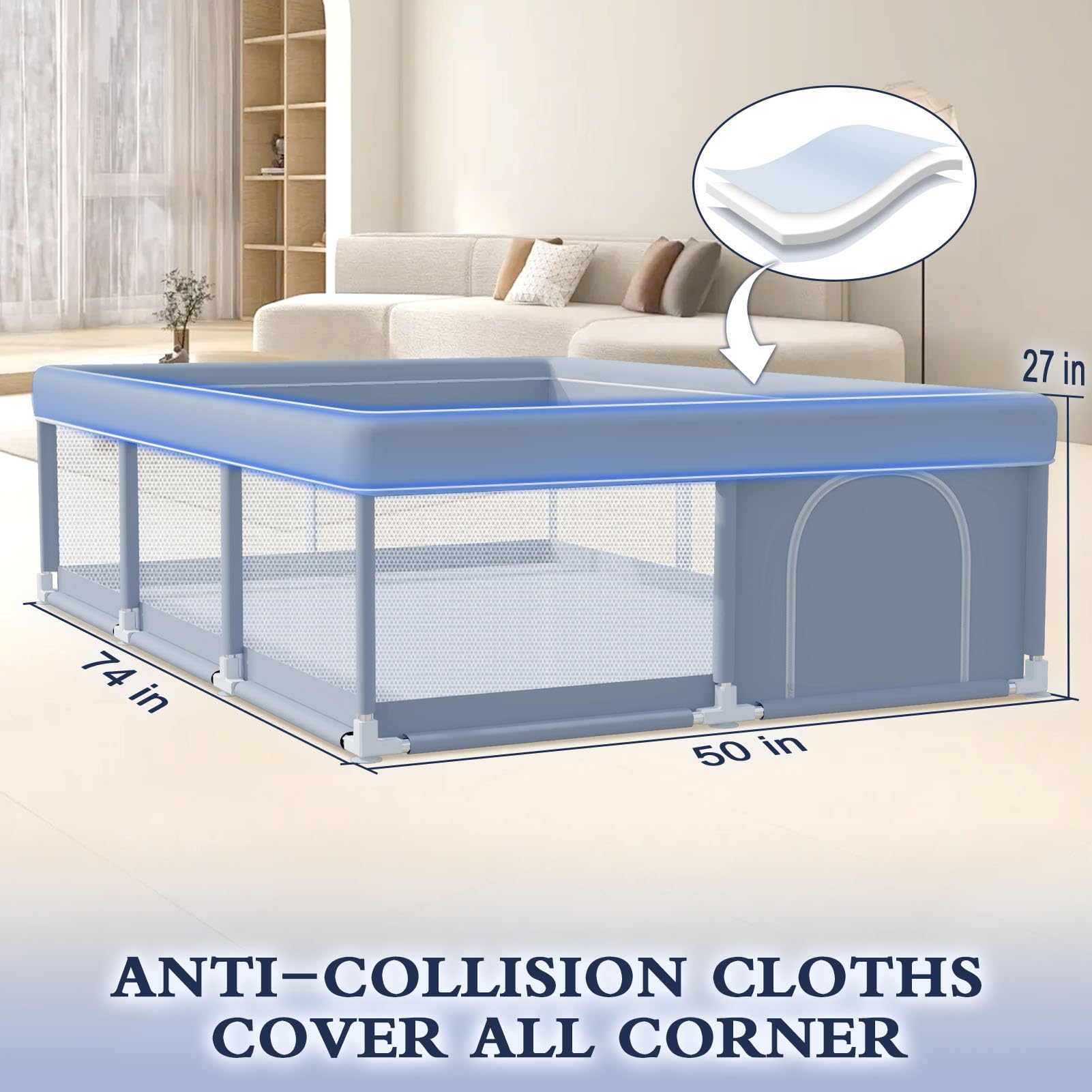 XVISHX non-slip suction cups stabilize the base on various floors.