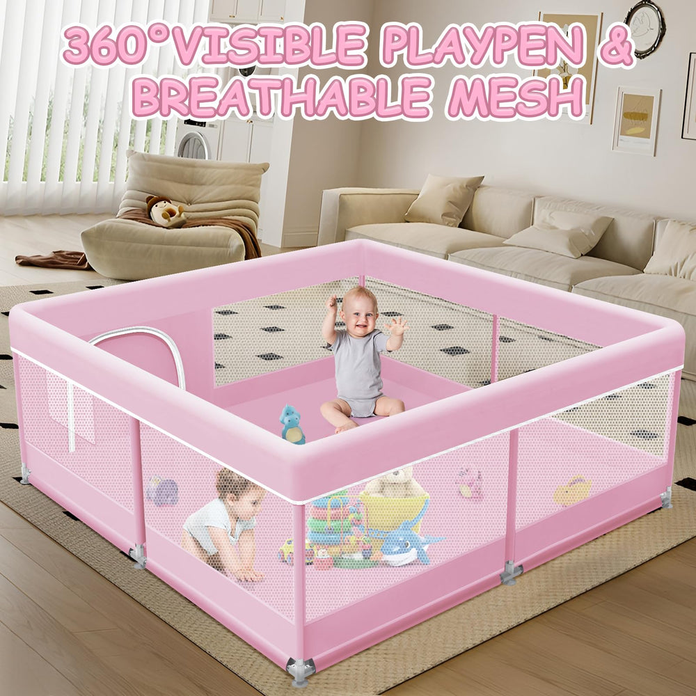 XVISHX easy-assembly playpen fits together without tools