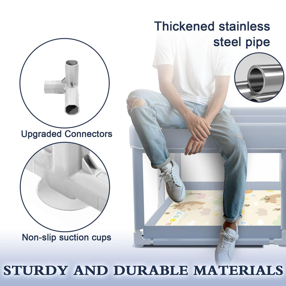 XVISHX playpen easy assembly without tools.