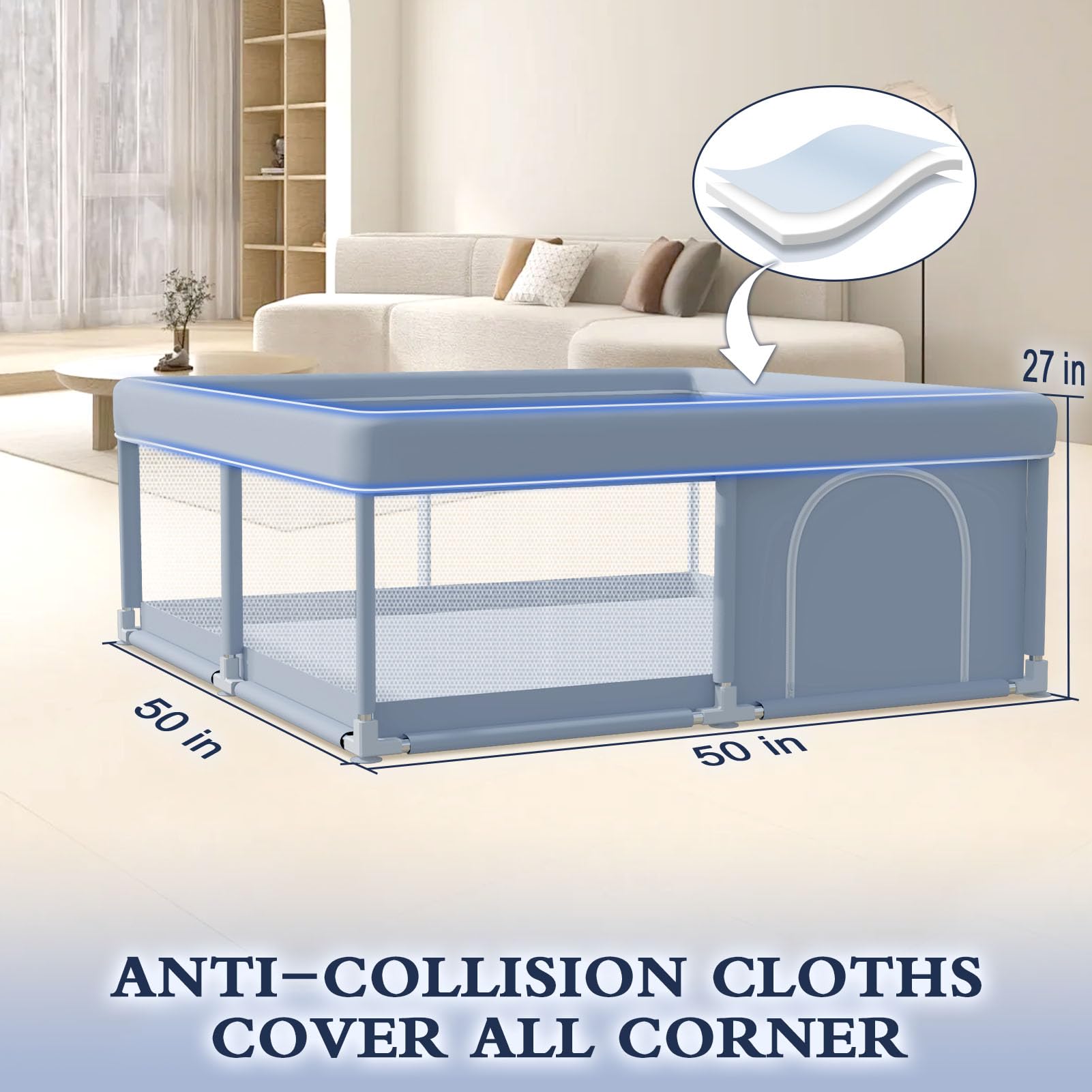 XVISHX playpen supports indoor and outdoor use for flexible playtime.