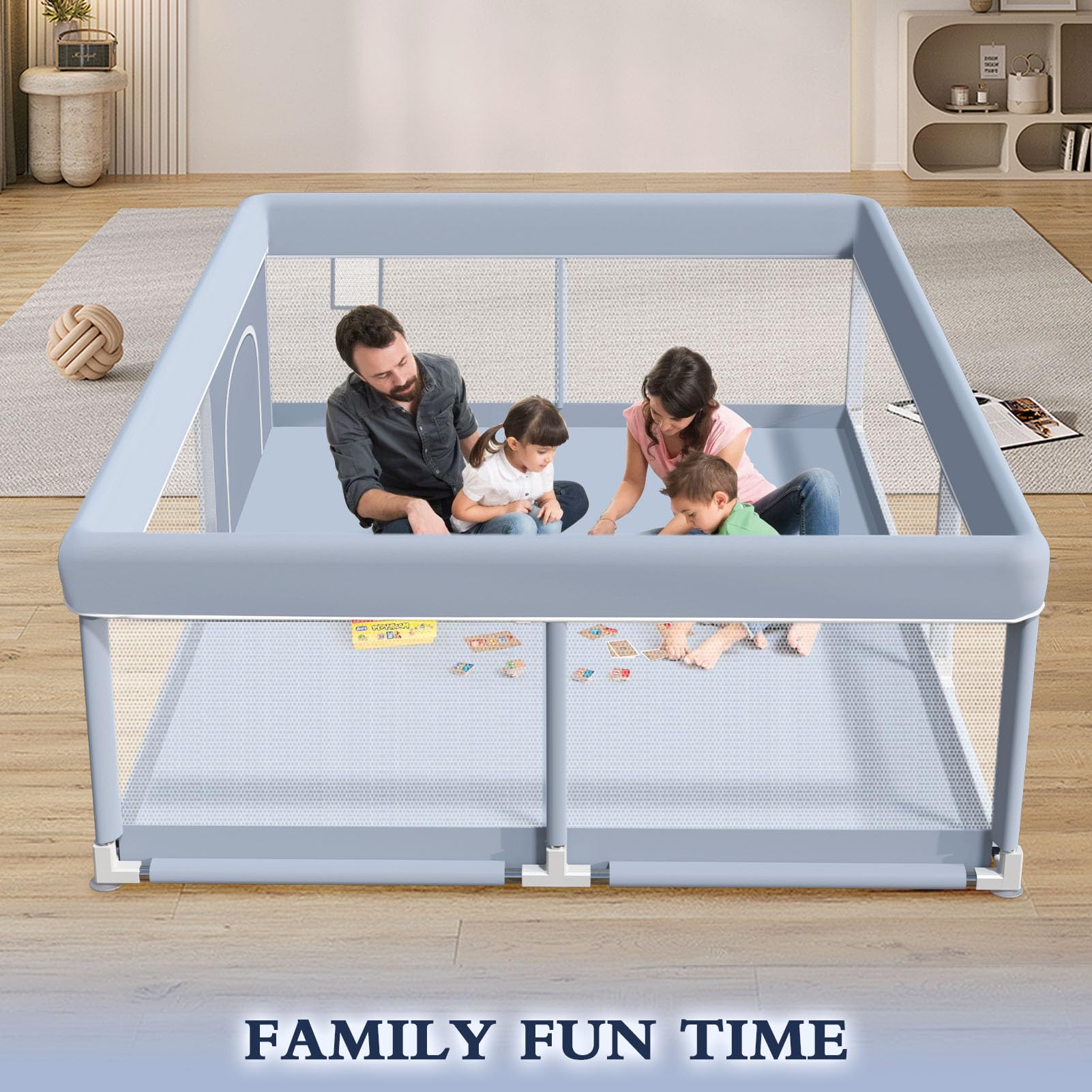 XVISHX playpen works indoors or outdoors for versatile supervision.