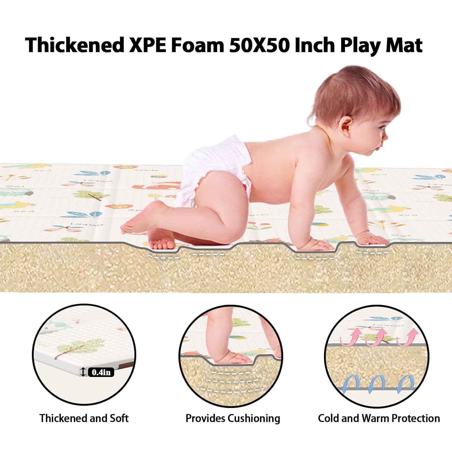 Waterproof XVISHX play mat wiped clean after spills