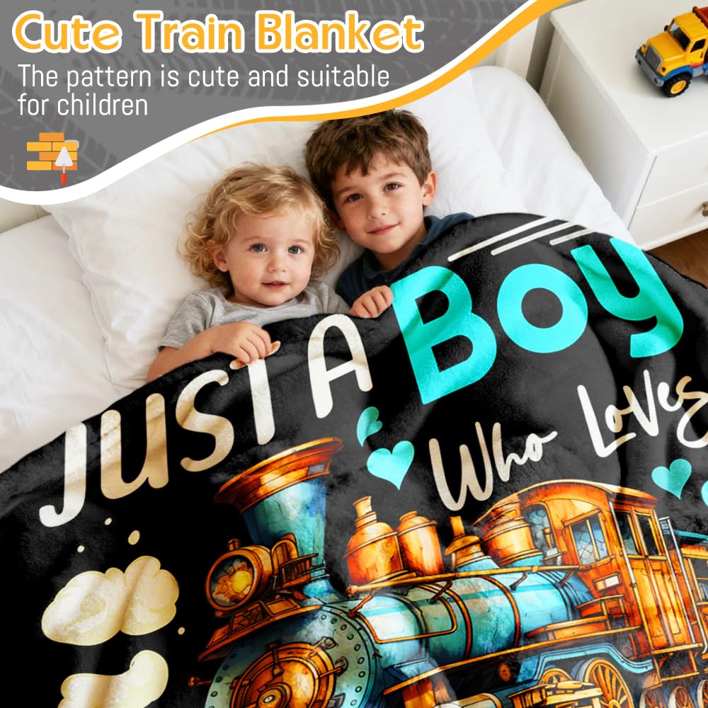 Xvx-Boom cartoon train engine blanket is perfect for nap time and snuggles.