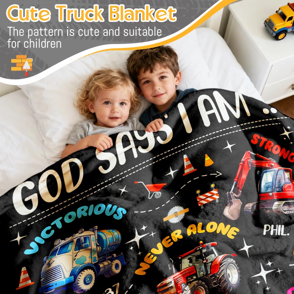 Xvx-Boom God Says I Am verse print blanket supports comforting bedtimes