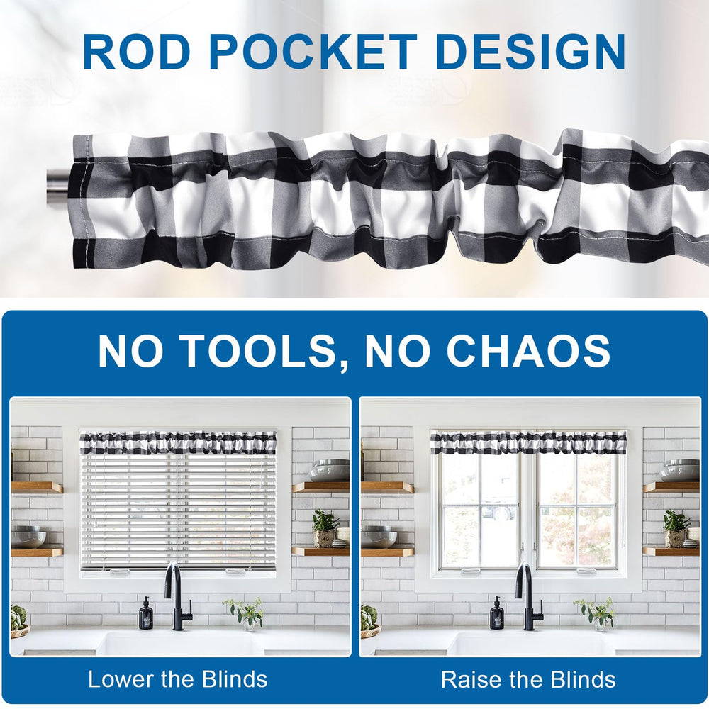 XWZO sturdy double-reinforced stitching ensures long-lasting valance