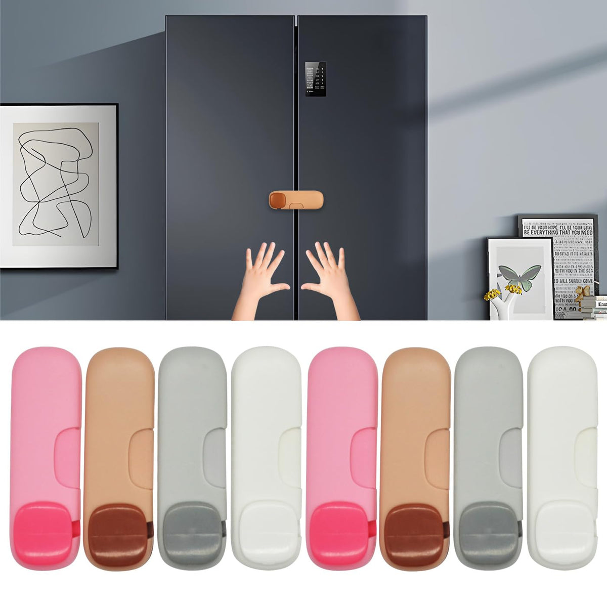 Xylionme baby-proofing refrigerator lock eight-pack for kitchen safety