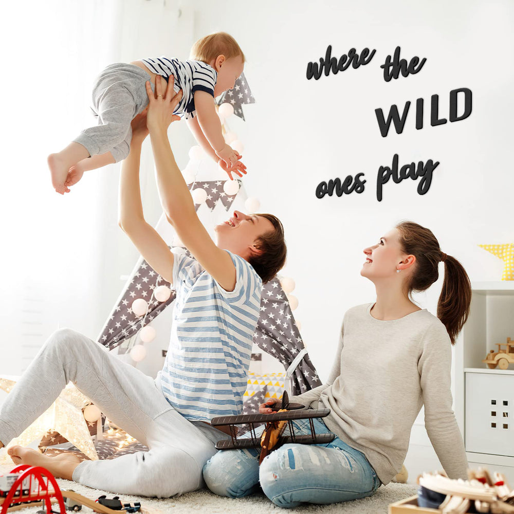 Xylolfsty Where the Wild Ones Play wall sign uses premium wood for durability.