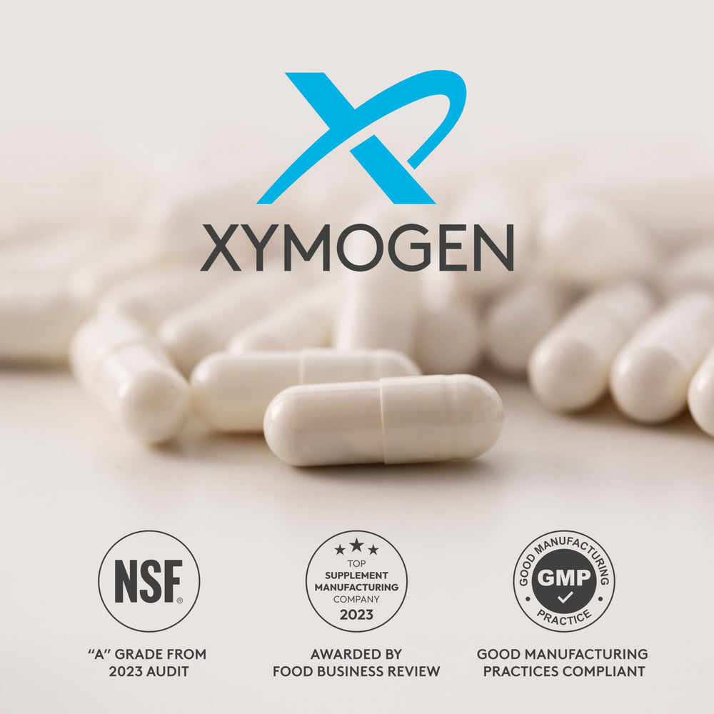 XYMOGEN FlashArrest packaging panel shows product claims.