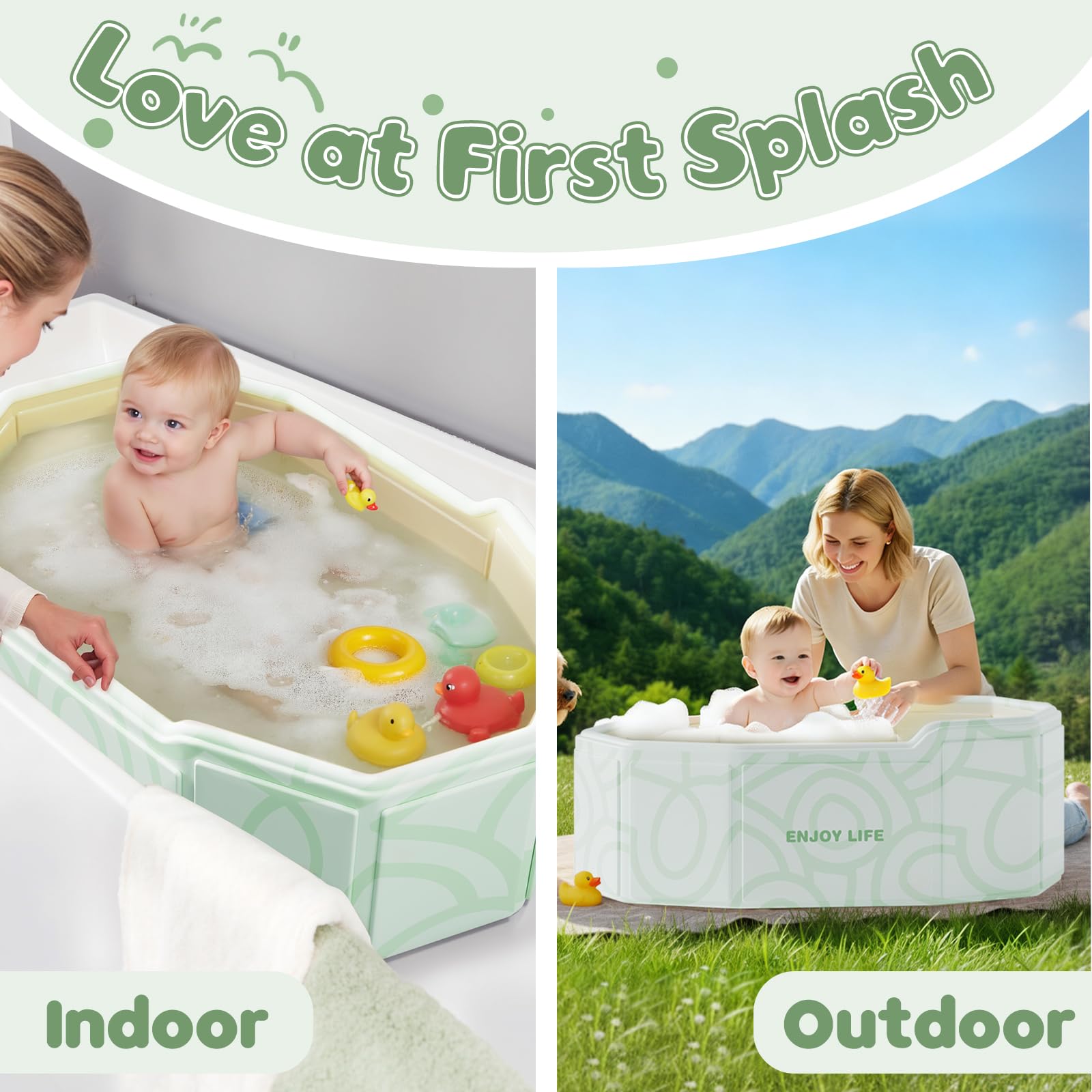 Xynzanic non-slip legs keep the tub steady during baths.