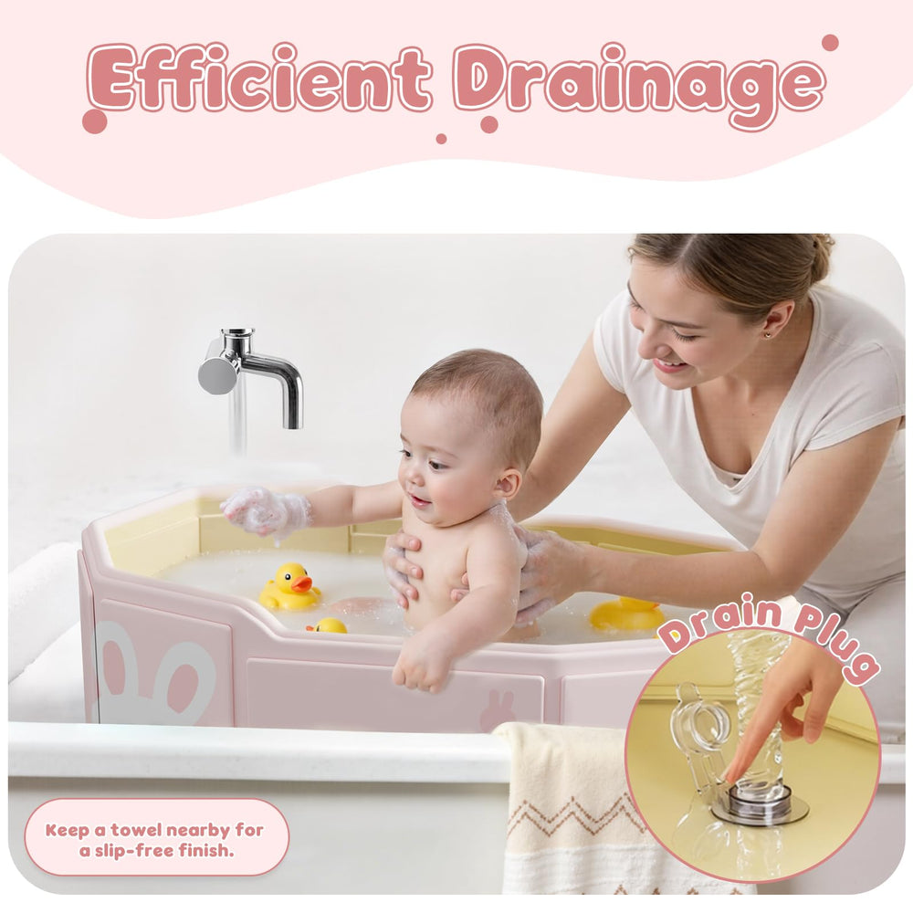 Xynzanic collapsible baby bath tub made from durable plastic for long use.