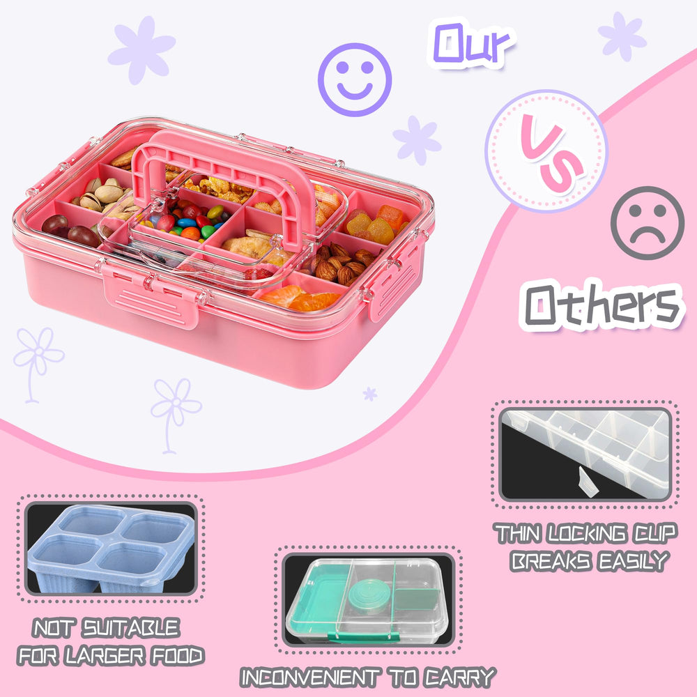 Xyptorix 12-compartment layout supports diverse snack options.
