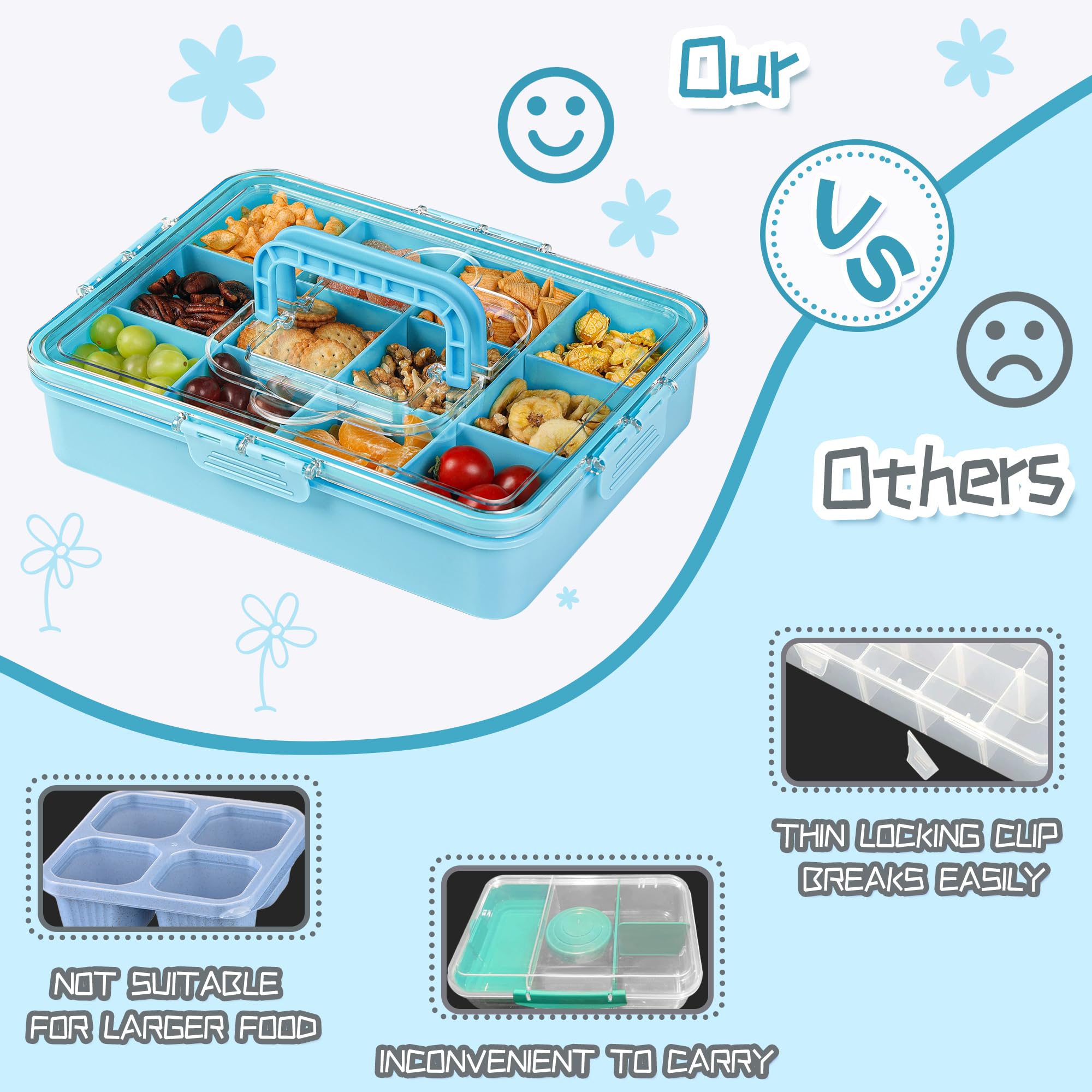 Xyptorix blue bento box shown in use during school or travel.