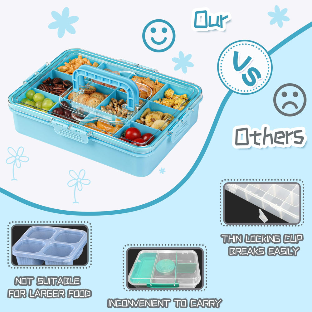 Xyptorix blue bento box shown in use during school or travel.