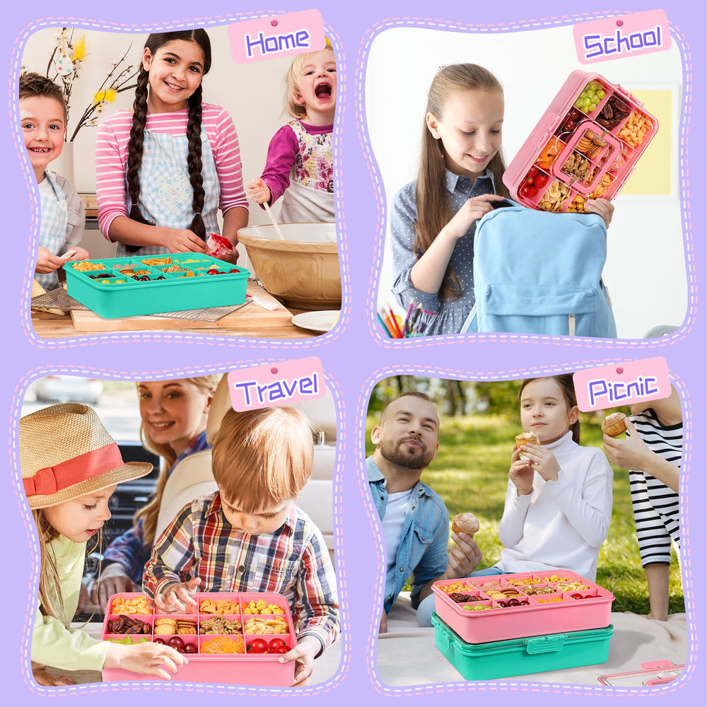 Bright pink and green colorway suits school, travel, picnics.