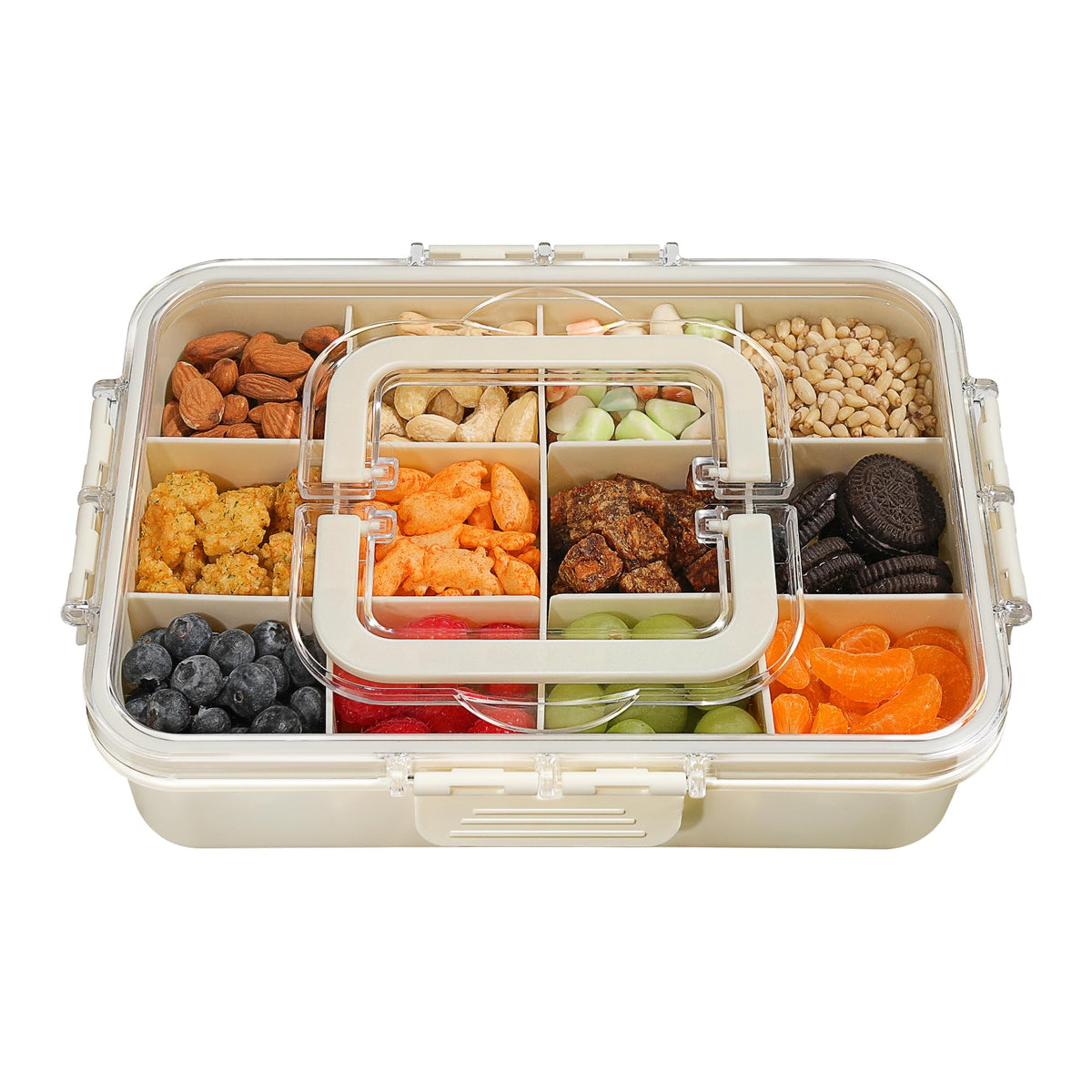 Xyptorix kid's snack box with 12 compartments for organized school lunches.