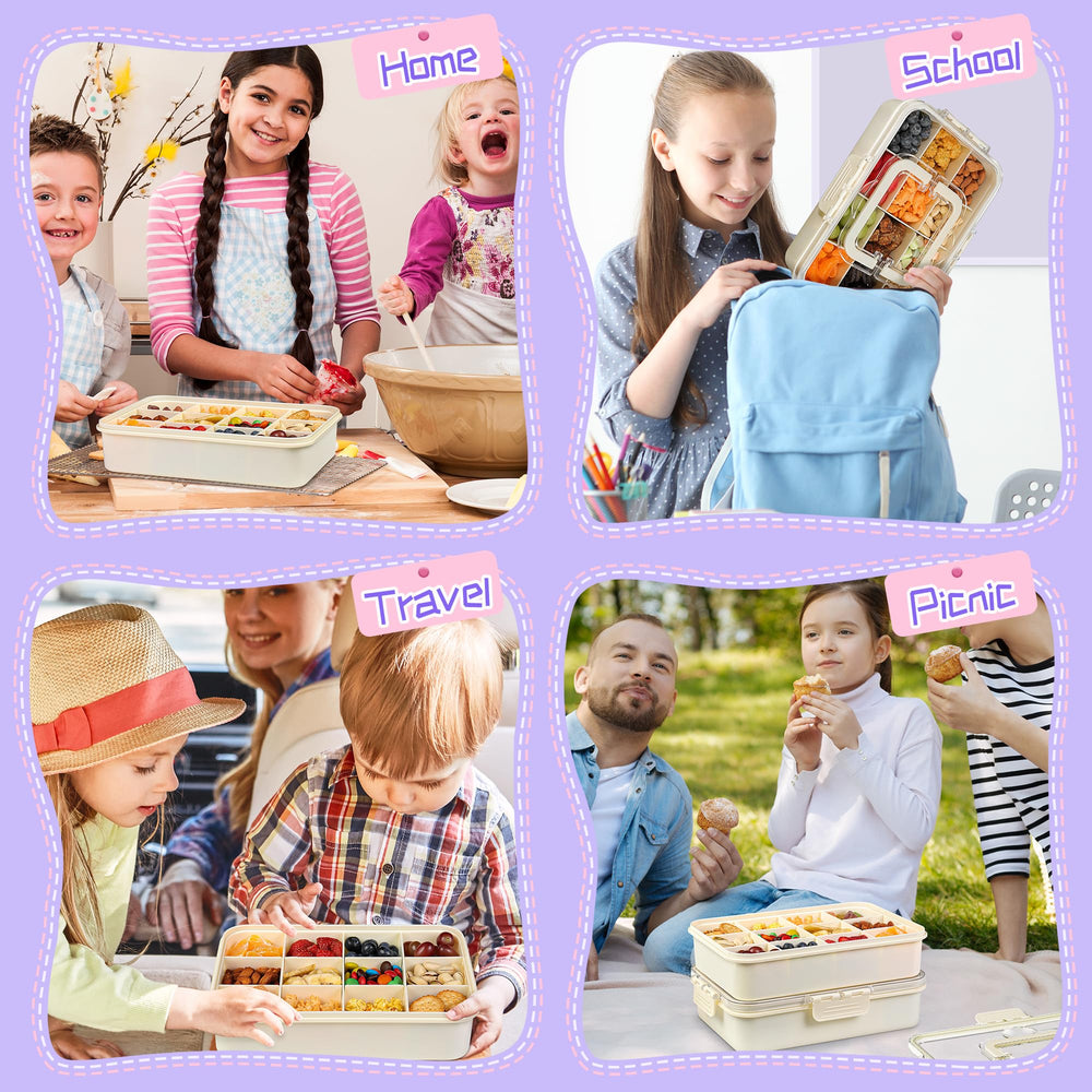 Xyptorix snack box features a portable handle for easy transport.