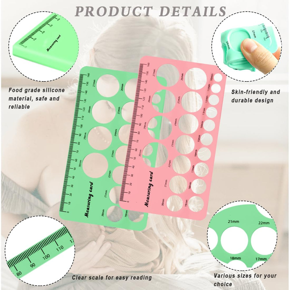 Soft silicone material of XYQMLY nipple ruler in a gentle close-up.
